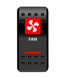 FAN IN DASH ROCKER SWITCH RED BY MOOSE