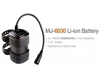 MJ-6030 Battery (Now MJ-6038B):  7.4V li-ion, 5600mAH