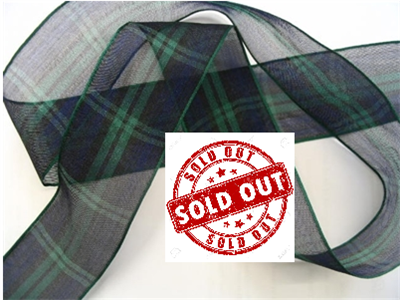 Blackwatch Tartan Ribbon Organza