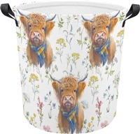 Highland Coo foldable laundry basket