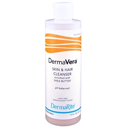 DermaRite DermaVera Shampoo and Body Wash, 7.5 oz. Bottle, Scented, 48/CS