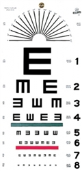 Illiterate Hanging Eye Chart, 20' Distance, 22" x 11"