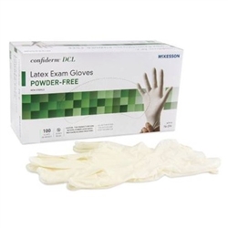 McKesson Confiderm Latex Exam Gloves NonSterile P/F Ivory X-Large Ambidextrous Textured Fingertips, 100/BX 10BX/CS