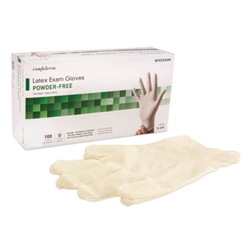 McKesson Confiderm Latex Exam Gloves NonSterile P/F Ivory Small Ambidextrous Textured Fingertips, 100/BX 10BX/CS