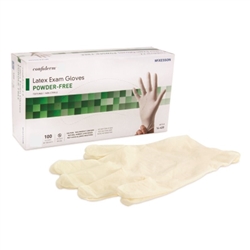 McKesson Confiderm Latex Exam Gloves NonSterile P/F Ivory Large Ambidextrous Textured Fingertips, 100/BX 10BX/CS