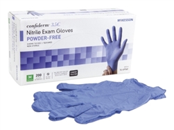 Confiderm Nitrile Exam Glove, NonSterile Powder Free, Textured Fingertips, Blue, Chemo Rated, Medium, Ambidextrous, 200BX, 10BX/CS