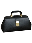 Black Leather Specialist Bags With Brass Fittings, 12" x 7" x 5"