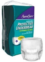SureCare, Protective Underwear, Regular Absorbency, X-Large, 48" - 66", 42/CS