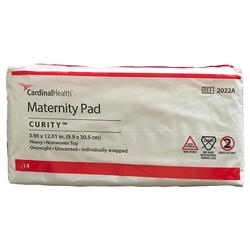 Curity Maternity Pads 3.9x12.1", Super Absorbancy, 14/BG, 12/BG/CS