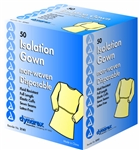 Isolation Gown Fluid Resistant, Yellow, Full Back, Universal, 10/5/CS