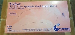 Trilon Vinyl Gloves, Clear, Large, 100/BX 10 BXS/CS