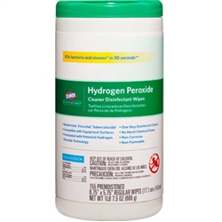 Clorox Hydrogen Peroxide Wipes, 6.75 x 5.75, 155/Canister