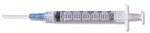 PrecisionGlide Syringe with Hypodermic Needle, 3 mL, 22 Gauge, 1" Detachable Needle Without Safety, 100/BX