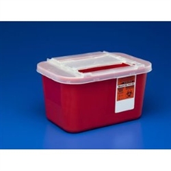 Multi Purpose Sharps Container, Red with Sliding Lid, 1 Gallon, 32/CS
