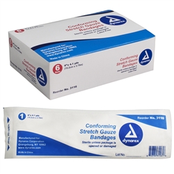 Stretch Gauze Bandage Roll, 6", Sterile, 96/CS