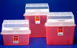 Sharps Container, In-Room, 3 Gallon, Translucent Red