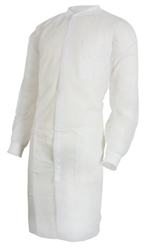 Lab Coat, White, Large to X-Large, Long Sleeves, Knee Length, 30/CS
