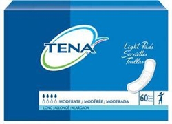 Tena Light Pad, Moderate Absorbency, Long, 60/PK, 3PK/CS