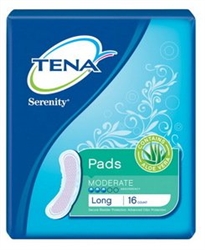 Tena Pad Serenity, Moderate Absorbency, Long, 16/PK, 6PK/CS