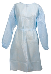 Medi-Pak Performance Fluid-Resistant Gown, One Size Fits Most, Blue, Elastic Cuff, Adult, Disposable, 50/CS