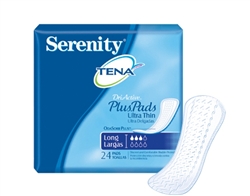 Tena Serenity Ultra Thin Pads, Driactive, 10" Long, 24/PK, 6PK/CS