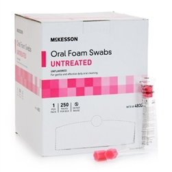 McKesson Oral Swabstick, Foam Tip, Untreated, Pink, Non-Sterile, 250/BX