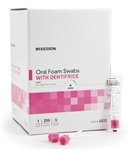 McKesson Oral Swabstick, Foam Tip, Dentifrice, Pink, Non-Sterile, 250/BX
