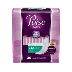 Poise Bladder Control Pads, Ultra thin, Light Absorbency, Absorb-Loc, Regular Length, 120/Cs