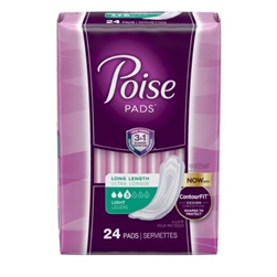 Poise Ultra Thin Bladder Control Pads, Light Absorbency, Absorb-Loc, Female, Disposable, 96/CS