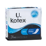 Feminine Pad U by Kotex, Security, Maxi Regular Absorbency, 192/CS
