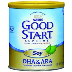 Good Start Infant Formula, Supreme Soy Plus DHA & ARA, Unflavored, 12.9 oz., 6/case