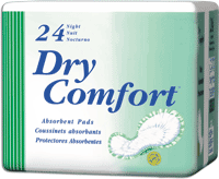 Tena Night Pad, Dry Comfort, Green, Maximum Absorbency, 24/PK, 2PK/CS