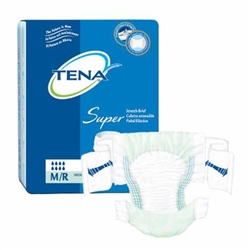 Tena Brief Stretch, Super Absorbency, 33-52" Medium/Regular, 28/PK, 2PK/CS