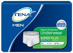 Tena Protective Underwear Pull On, Men, Super Plus, Cotton, X-Large, 14/PK, 4PK/CS