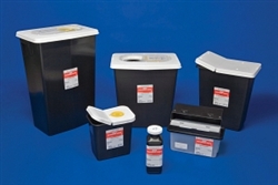 RCRA Hazardous Waste Containers, 2 Gallon, Black / White Top, 20/CS