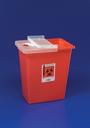 Sharps Container, Gasket, w/Hinge, 12 gallon