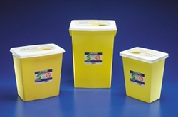 SharpSafety, Chemotherapy Containers with Sliding Lid, 12 Gallon, Yellow