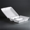 Foam Hinged Carryout Food Container, 3-Compartment, 9 1/2" x9 1/4" x 3", 200/CS