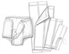 Handicare, Garment Liner, Light Absorbency, 6-1/2" x 17", 20/PK, 10PK/CS