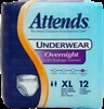 Attends Overnight Underwear, X-Large, Super Absorbency, 12/PK, 4PK/CS