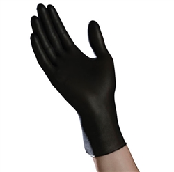 Ambitex Nitrile Exam Gloves, 3 mil, Medium, Black, 100/BX, 10BX/CS