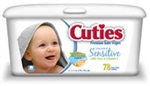 Cuties, Baby Wipes, Unscented, 78/PK 12PK/CS