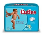 Diapers, Cuties, 16-28 lbs., Size 3, 36/PK 4PK/CS