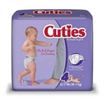 Baby Diapers, Cuties, 22-37 lbs., Size 4, 31/PK 4PK/CS