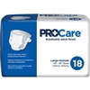 ProCare Adult Incontinent Briefs, Tab Closure, Large, Disposable, Heavy Absorbency, 45-58", Blue, 18/PK, 4PK/CS
