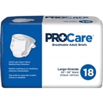 ProCare Adult Incontinent Briefs, Tab Closure, Large, Disposable, Heavy Absorbency, 45-58", Blue, 18/PK, 4PK/CS