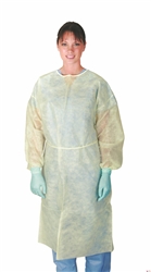 Polypropylene Isolation Gowns, Regular/Large, Yellow, 50/CS