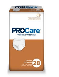 ProCare Adult Absorbent Underwear, Pull On with Tear Away Seams, Unisex, -Large Disposable, Moderate Absorbency, 14/BG, 4BG/CS