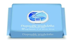 Disposable Premium Washcloths, Press and Pull Softpack, 12" x 8", 48/PK, 12PK/CS