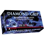 Microflex Diamond Grip Latex Exam Gloves, X-Large, P/F, 100/BX, 10 BX/CS